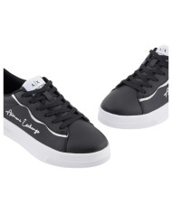 Sneaker Donna Armani Exchange Lining Logo Leather Black