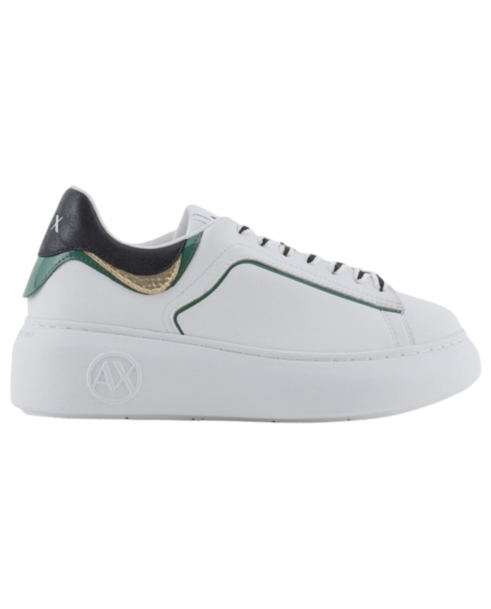 Sneaker Donna Armani Exchange Chunky Leather Opal White Absinthe