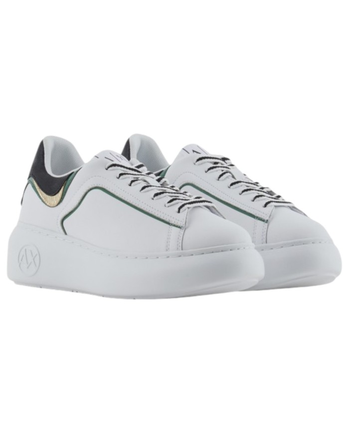 Sneaker Donna Armani Exchange Chunky Leather Opal White Absinthe