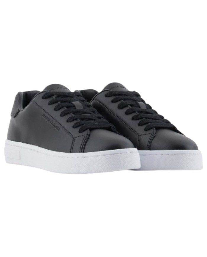 Sneaker Donna Armani Exchange Lining Logo Leather Black