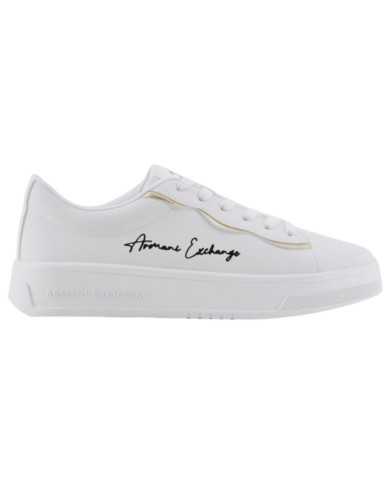 Sneaker Donna Armani Exchange Lining Logo Leather White