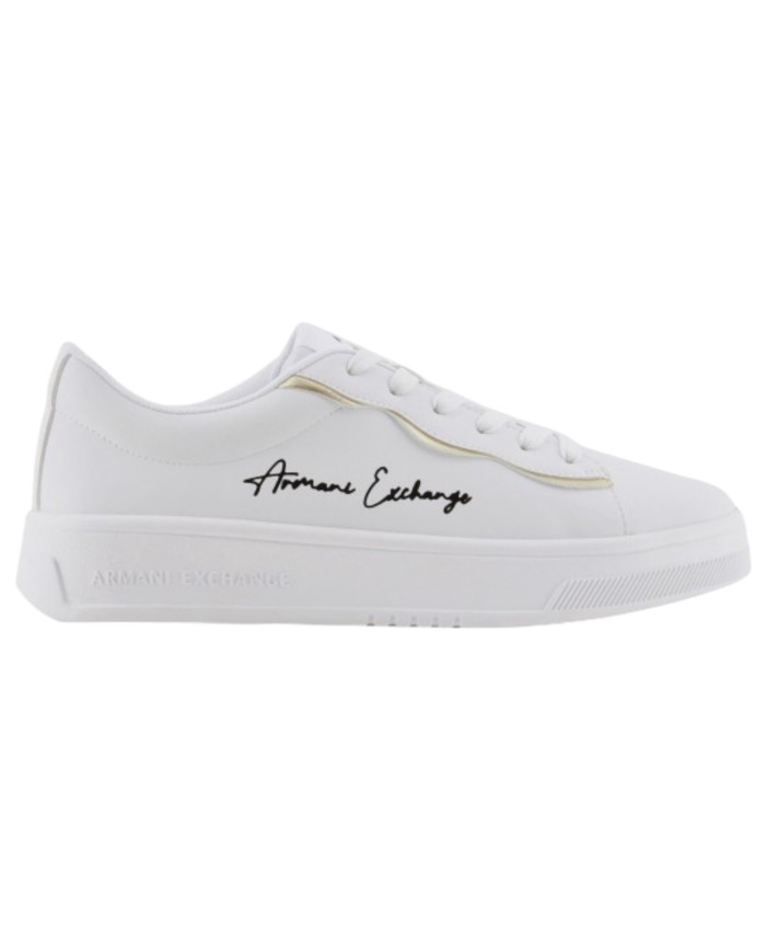 Sneaker Donna Armani Exchange Lining Logo Leather White