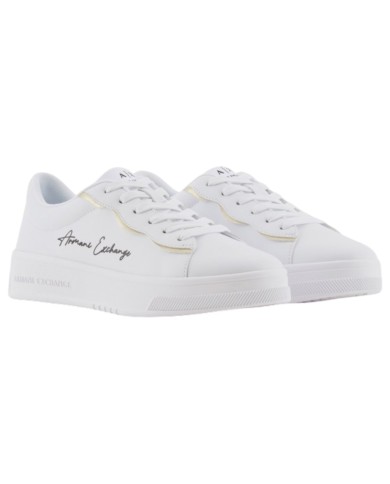 Sneaker Donna Armani Exchange Lining Logo Leather White