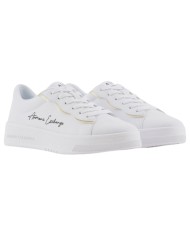 Sneaker Donna Armani Exchange Lining Logo Leather White