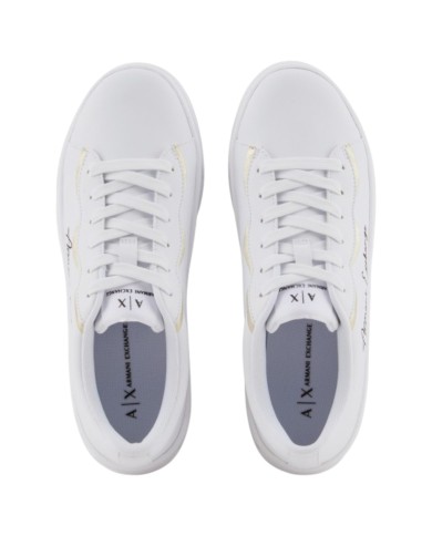 Sneaker Donna Armani Exchange Lining Logo Leather White