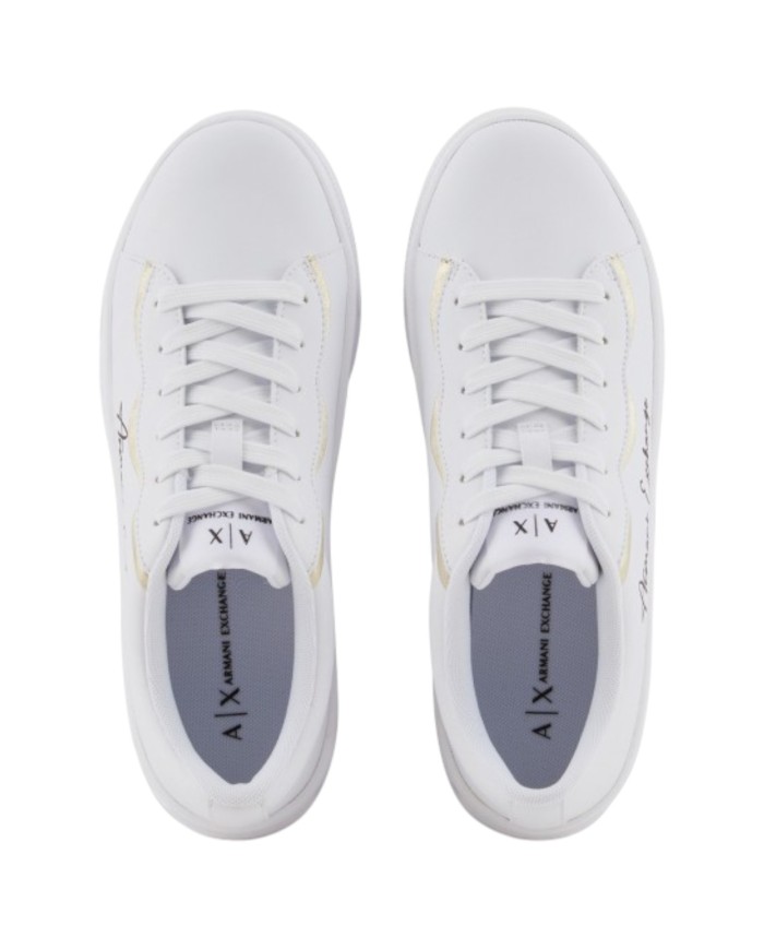Sneaker Donna Armani Exchange Lining Logo Leather White