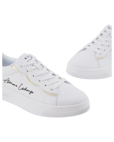 Sneaker Donna Armani Exchange Lining Logo Leather White