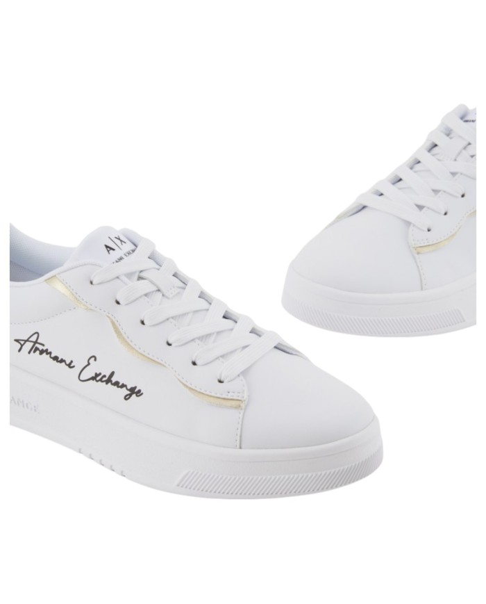 Sneaker Donna Armani Exchange Lining Logo Leather White