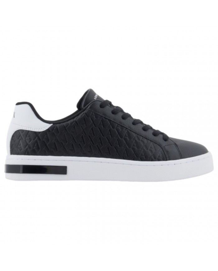 Sneaker Uomo Armani Exchange AX Logo Saffiano Leather Black