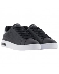 Sneaker Uomo Armani Exchange AX Logo Saffiano Leather Black
