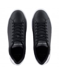 Sneaker Uomo Armani Exchange AX Logo Saffiano Leather Black