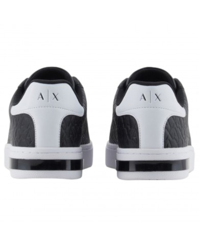 Sneaker Uomo Armani Exchange AX Logo Saffiano Leather Black