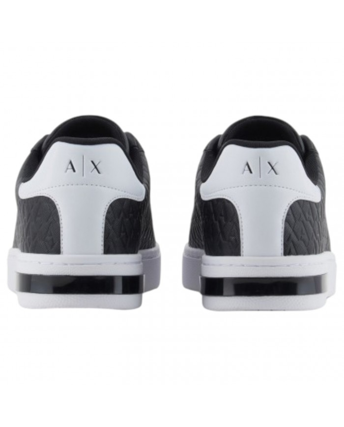 Sneaker Uomo Armani Exchange AX Logo Saffiano Leather Black