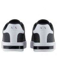 Sneaker Uomo Armani Exchange AX Logo Saffiano Leather Black