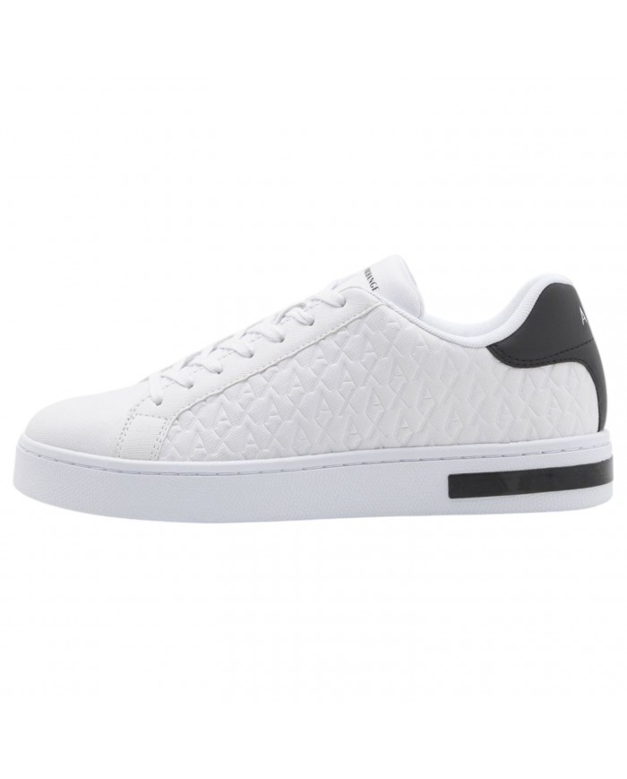 Sneaker Uomo Armani Exchange AX Logo Saffiano Leather White