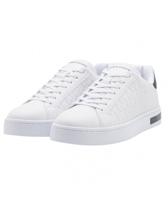 Sneaker Uomo Armani Exchange AX Logo Saffiano Leather White