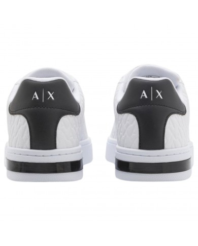 Sneaker Uomo Armani Exchange AX Logo Saffiano Leather White