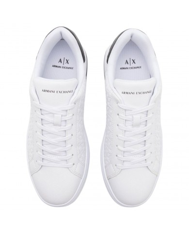 Sneaker Uomo Armani Exchange AX Logo Saffiano Leather White