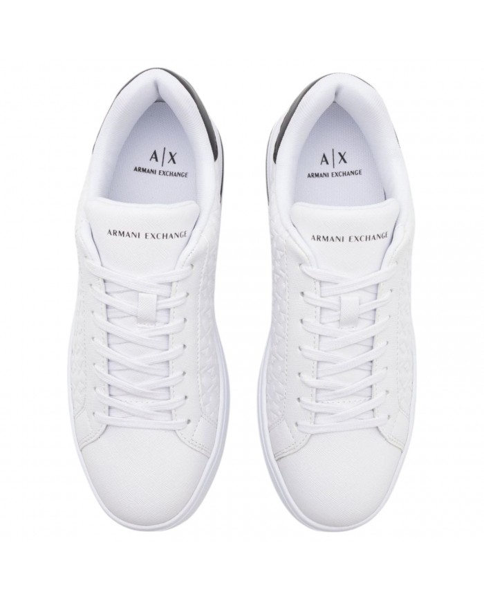 Sneaker Uomo Armani Exchange AX Logo Saffiano Leather White