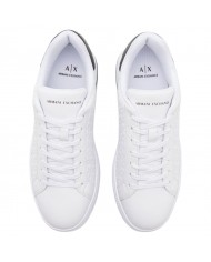Sneaker Uomo Armani Exchange AX Logo Saffiano Leather White