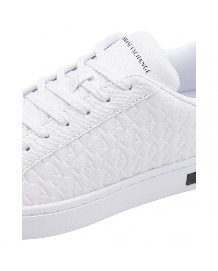 Sneaker Uomo Armani Exchange AX Logo Saffiano Leather White