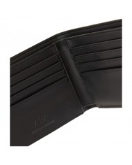 Portafoglio Uomo Armani Exchange Stripes Monogram Logo Leather Black