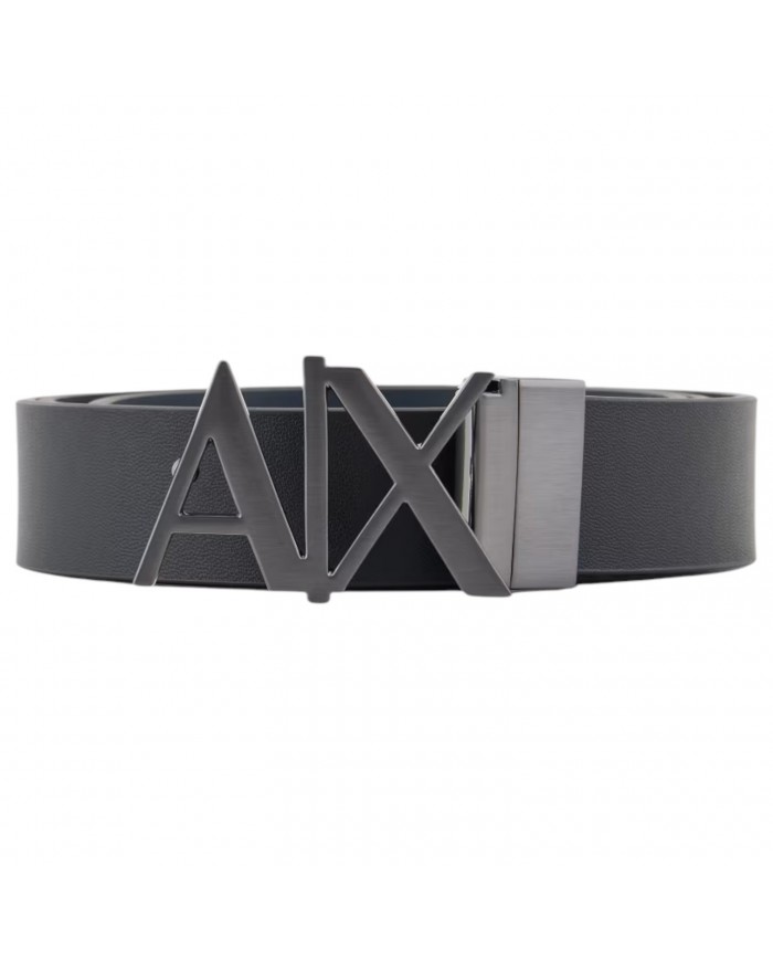 Cintura Uomo Armani Exchange Reversibile Leather Black Navy