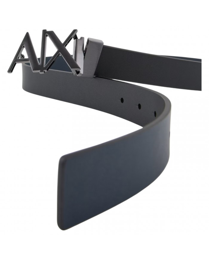 Cintura Uomo Armani Exchange Reversibile Leather Black Navy