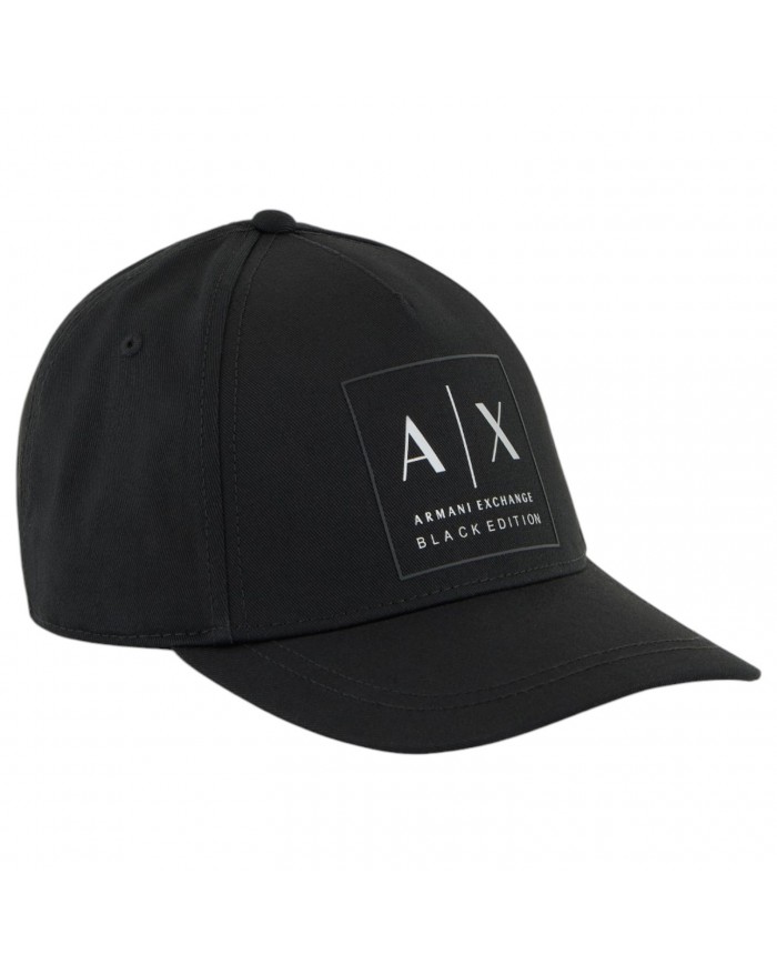 Cappello Donna Armani Exchange Baseball Hat AX Logo Cotone Black