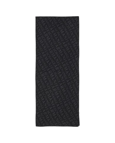 Sciarpa Uomo Armani Exchange Scarf Jacquard Logo All Over Black Dark Grey
