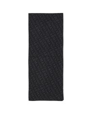 Sciarpa Uomo Armani Exchange Scarf Jacquard Logo All Over Black Dark Grey