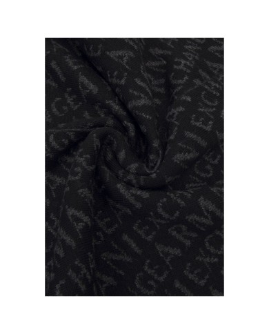 Sciarpa Uomo Armani Exchange Scarf Jacquard Logo All Over Black Dark Grey