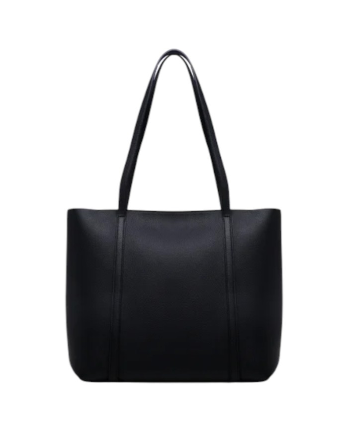 Shopper Donna Armani Exchange Charme Logo Leather Black