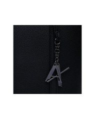 Shopper Donna Armani Exchange Charme Logo Leather Black