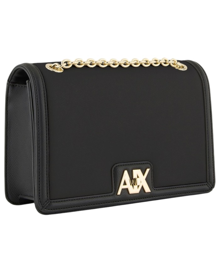 Tracolla Donna Armani Exchange AX Logo Leather Black