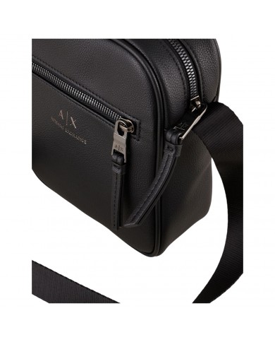 Borsello Uomo Armani Exchange Line Logo Leather Black