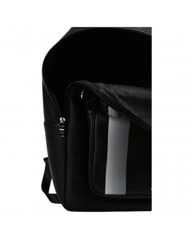 Zaino Uomo Armani Exchange Stripes Monogram Logo Leather Black