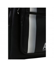 Zaino Uomo Armani Exchange Stripes Monogram Logo Leather Black