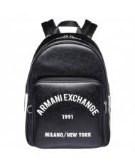 Zaino Uomo Armani Exchange Logo A Contrasto Leather Black