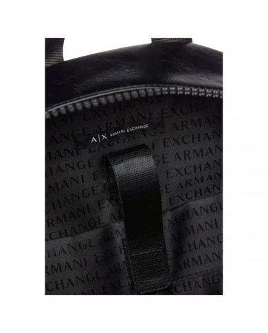 Zaino Uomo Armani Exchange Logo A Contrasto Leather Black