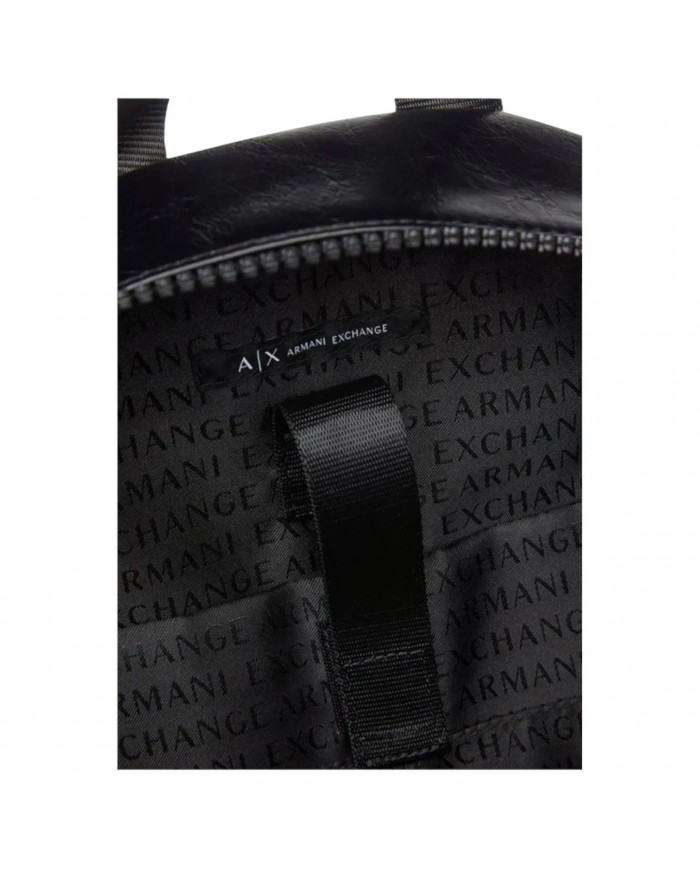 Zaino Uomo Armani Exchange Logo A Contrasto Leather Black