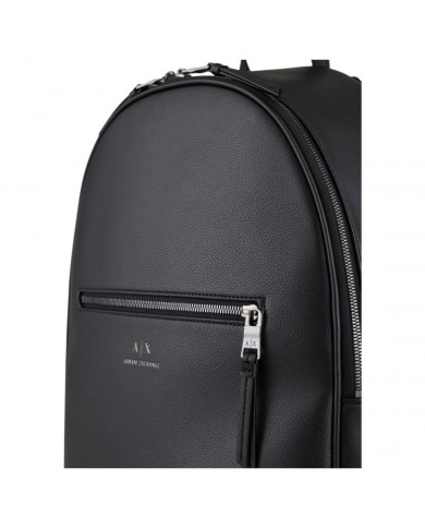 Zaino Uomo Armani Exchange Line Logo Leather Black