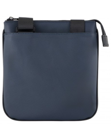 Borsello Uomo Armani Exchange Sottile Stripes Monogram Logo Leather Navy