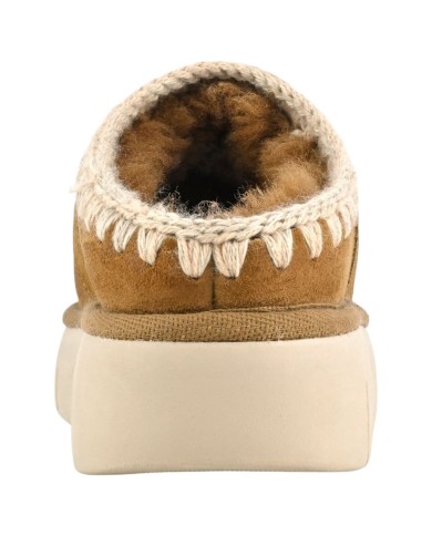 Ciabatta Donna Mou Bounce Clog Metal Logo Suede Cognac