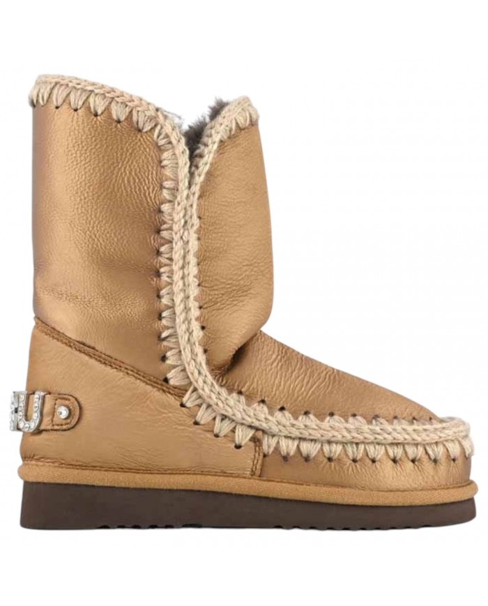 Stivaletto Donna Mou Eskimo 24 Rhinestones Logo Leather Bronzo