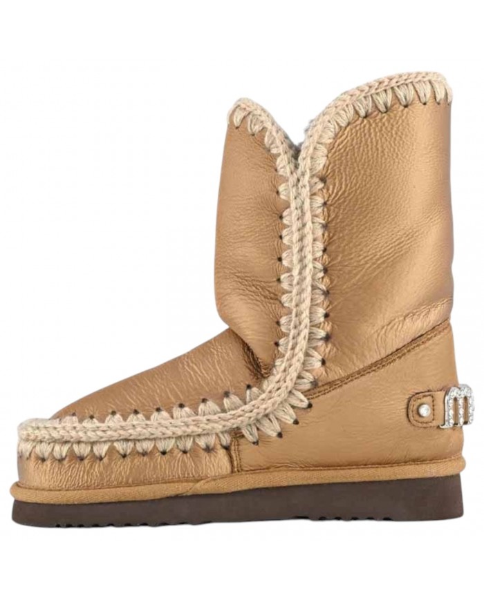 Stivaletto Donna Mou Eskimo 24 Rhinestones Logo Leather Bronzo