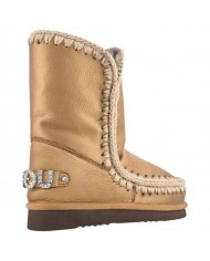Stivaletto Donna Mou Eskimo 24 Rhinestones Logo Leather Bronzo