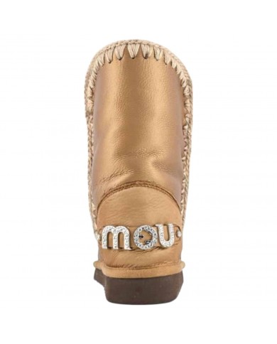 Stivaletto Donna Mou Eskimo 24 Rhinestones Logo Leather Bronzo