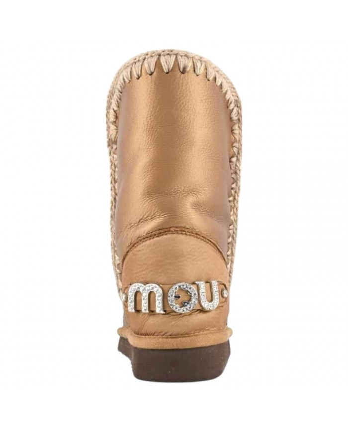 Stivaletto Donna Mou Eskimo 24 Rhinestones Logo Leather Bronzo