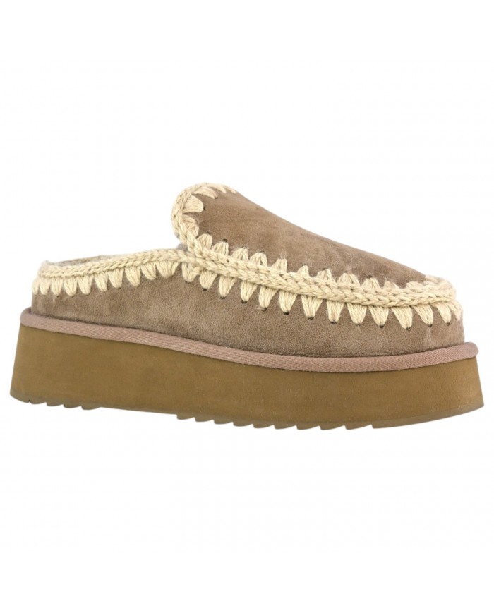 Ciabatta Donna Mou Clog Eskimo Platform Suede Elephant Grey